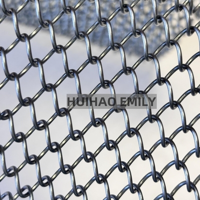 0.8mmx8mm Aluminium Alloy Metal Coil Drapery Fleksibel Metal Mesh Curtain
