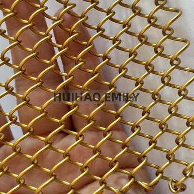 0.8mmx8mm Aluminium Alloy Metal Coil Drapery Fleksibel Metal Mesh Curtain