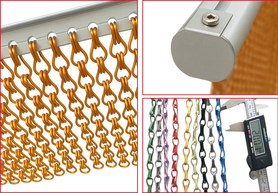 Aluminium Chain Link Mesh Curtain 16mm Dekoratif Wire Mesh