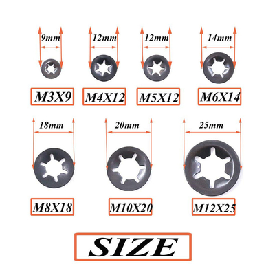 Hitam Warna Kunci Kecepatan Bearing Clamp Retaining Ring