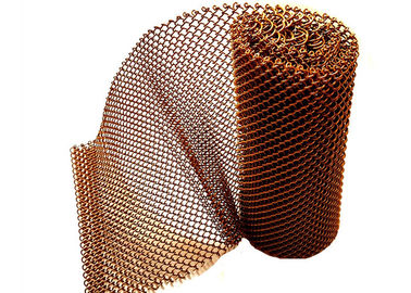 Tembaga Warna Aluminium Metal Mesh Drapery Untuk Partisi Interior