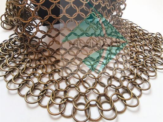 2mm 20mm Metal Ring Mesh Partisi Curtain Drapery Dekorasi