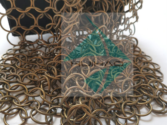 2mm 20mm Metal Ring Mesh Partisi Curtain Drapery Dekorasi