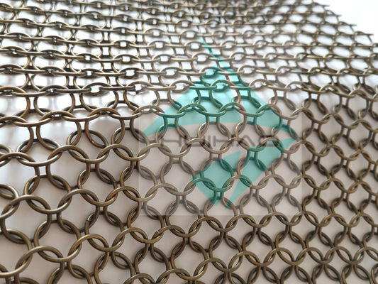 2mm 20mm Metal Ring Mesh Partisi Curtain Drapery Dekorasi