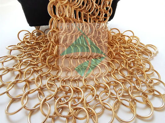 Jaring Anyaman Lingkar Bulat Logam Stainless Steel Warna Rose Gold PVD