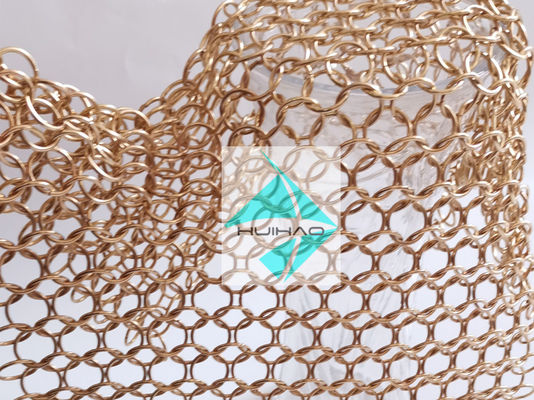 Jaring Anyaman Lingkar Bulat Logam Stainless Steel Warna Rose Gold PVD