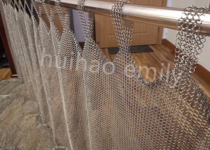 Tab Top Type 7mm Metal Ring Mesh Curtain Stainless Steel 316L