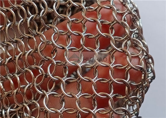 Welding Stainless Steel Chain Mail Wire Mesh 0.8x7mm Digunakan Untuk Tirai Pembatas Ruangan