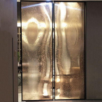 Layar shower Kaca Laminasi Seni Wire Mesh Tembaga Perunggu