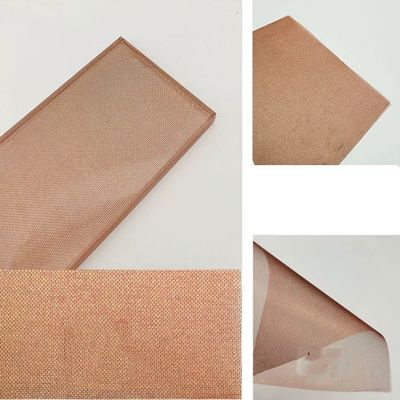 Kain Tenun Mesh Dinding Tirai Kaca Laminasi Warna Merah