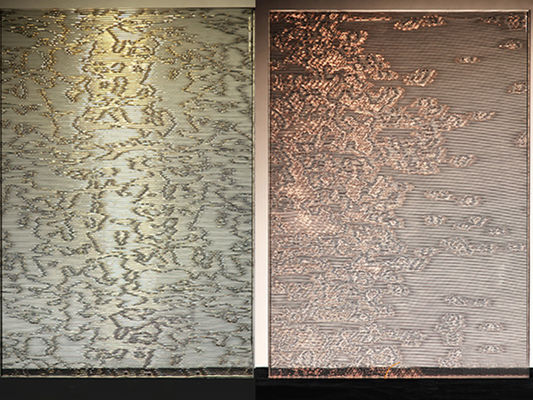 Hiasan Dinding Partisi Kain Kaca Laminasi Dengan Metal Wire Mesh PVB