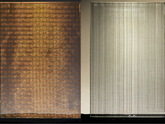 Kuningan Menenun Kain Wire Mesh Kaca Laminasi Dekorasi Gudang Anggur