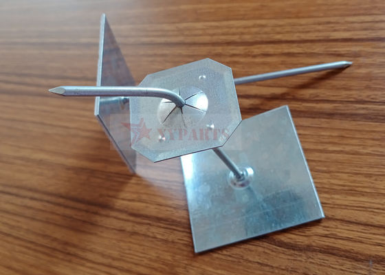 Galvanized Steel Self Stick Pins Untuk Memperbaiki Bahan Isolasi Pra-Bentuk Ke Saluran Logam