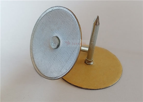 Carbon Steel Di Electric Cup Head Pins Untuk Memperbaiki Isolasi Serat Kaca Pada Saluran Logam