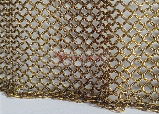 12mm Ring Diameter Stainless Steel Metal Ring Mesh Tirai Mudah Untuk Menginstal Untuk Dekorasi Hotel