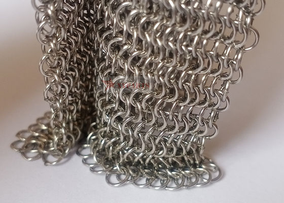 Wire Mesh Chainmail Stainless Steel Tipe Dilas dengan Diameter Kawat 0,53mm dan Diameter Cincin 3,81mm untuk Tirai Ruangan