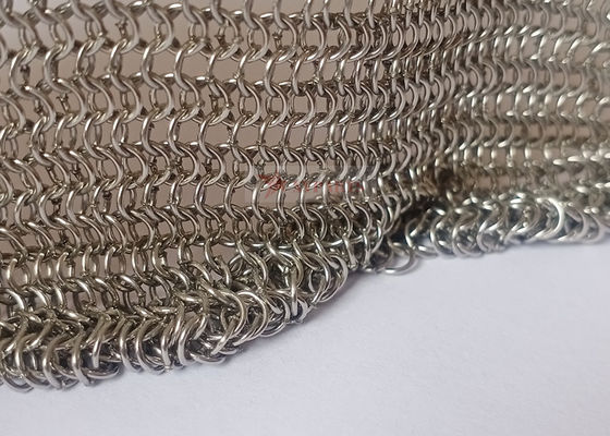 0.53x3.81mm Stainless Steel Welded Chainmail Ring Mesh untuk Metal Mesh Curtains