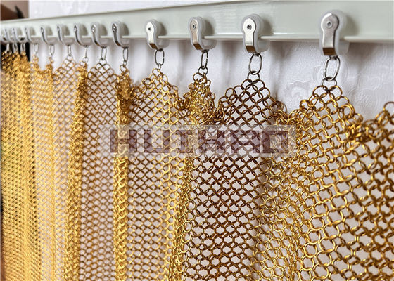 Stainless Steel 1.2x10mm Metal Ring Mesh untuk dekorasi eksterior dan desain arsitektur