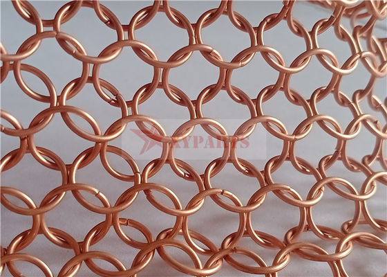1.2x10mm Kain Chainmail Dalam Warna Tembaga Untuk Dekorasi Arsitektur