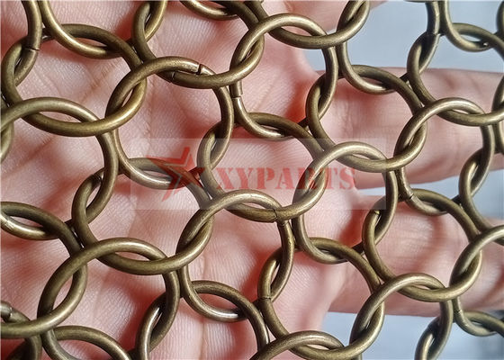 Tirai Mesh Cincin Warna Perunggu 1.5x15mm Untuk Konstruksi Toko