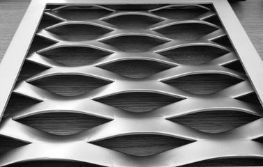 Aluminium Dekoratif Expanded Metal Mesh Untuk Fasad Bangunan Atau Ubin Langit-Langit