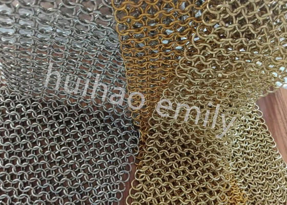 Desain Interior Metal Round Ring Mesh Curtain Dengan SS Eletroplating