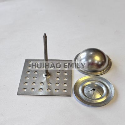 Stainless Steel Base Perforated Insulation Anchor Pins Untuk Wool Kaca