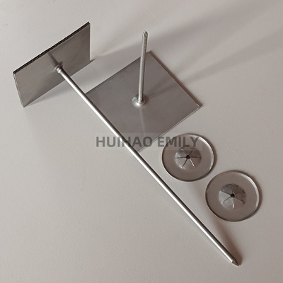 2.7mm Glavanized Steel Self Adhesive Insulation Stick Pins Memperbaiki Lapisan Rock Wool