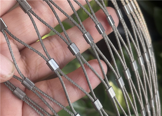 2.5mm Stainless Steel Ferrule Rope Mesh Strong And Flexible For Building Facade Green Wall