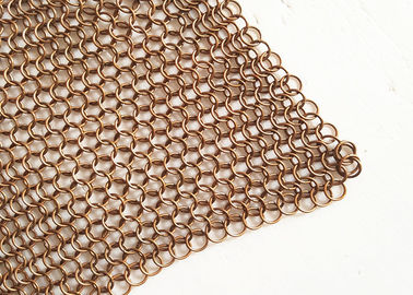 Kawat Tembaga 1.2mm Diameter Chainmail Metal Ring Mesh Untuk Pembatas Ruang