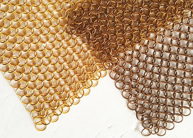 Cahaya Menyebar Wiremail Logam Ring Mesh Untuk Decoraive Interior Partisi