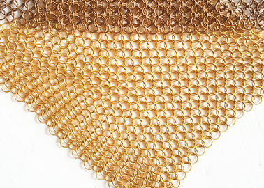 Tirai pembatas ruang Mesh Logam, Tirai Hotel Kuningan Wire Chainmail Ring Mesh