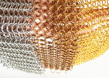 Cincin logam stainless steel mesh untuk fasad, tembaga logam chainmail cincin tirai