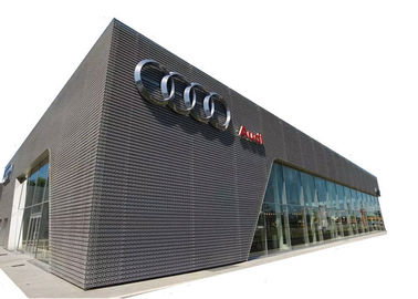 Perforated Metal Screen Facade 26mm X 61mm Hexagonal Hole Untuk Dekorasi Toko 4S