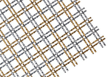 Arsitektur Mesh Logam Kain Untuk Fasad Bangunan 21.5mm x 50mm Bukaan