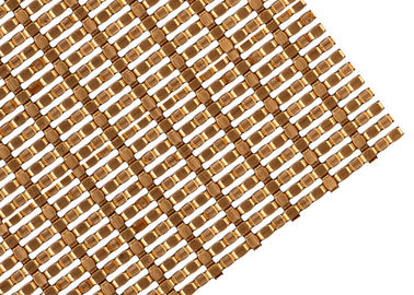 Kain Fasad Warna Tembaga Arsitektur Wire Mesh Buatan Aluminium Flat Wire