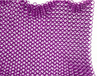 Dinding Partisi Stainless Steel Ring Mesh untuk Hotel Curtain Wall 1MM DIA 8MM Open