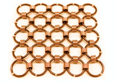 Metal Mesh Drapery / Kuningan Wire Ring Mesh Curtain Conect Dengan 8mm Circle Dia