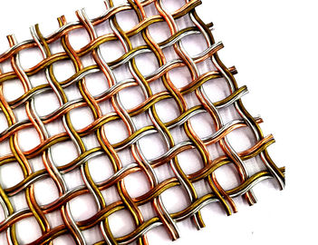 Warna Jadi Arsitektur Wire Mesh, Woven Metal Mesh Untuk Kabinet Dan Tangga