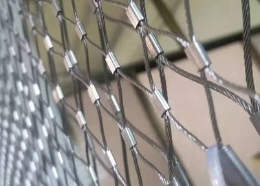 316 Ferrule Stainless Steel Wire Rope Mesh Fleksibel Untuk Pagar Kebun Binatang