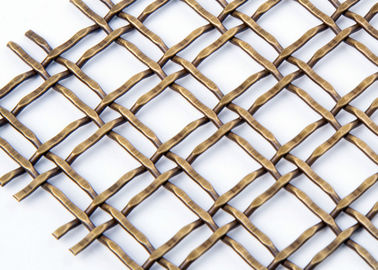 Anti - Perunggu Arsitektur Crimped Woven Mesh Untuk Dekorasi Lemari Anggur