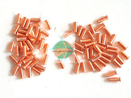 Baja Berlapis Tembaga Flanged Ditarik Arc Stud Welder Pins Dengan Imperial Thread Atau Metric Thread 0.625