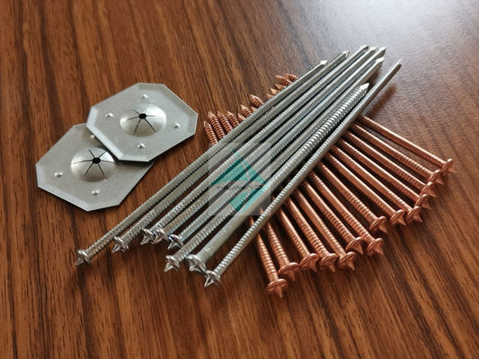 Kapasitor Discharge Welder Zinc Coat Steel Stud Welding Pins Dengan Self Locking Dome Cap Washer Memperbaiki Rock Wol