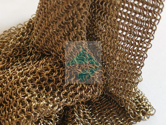 Chainmail Weave Ring Mesh Type Penampilan Antik Metal Mesh Drapery Dengan Warna Metalik Untuk Window Sun Shade