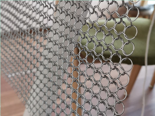 Perawatan Jendela Tirai Ring Mesh Stainless Steel, Tirai Mesh Chainmail Logam Untuk Pembagi Ruang