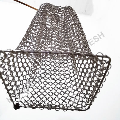 Warna Perak Dilas 1.2mm Ring Mesh Fabric Untuk Dekorasi Dinding Fasad