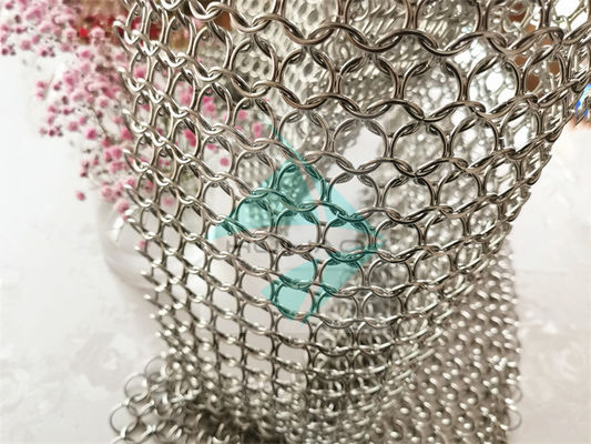 Perak Dilapisi Bulat 304 Stainless Steel Ring Mesh