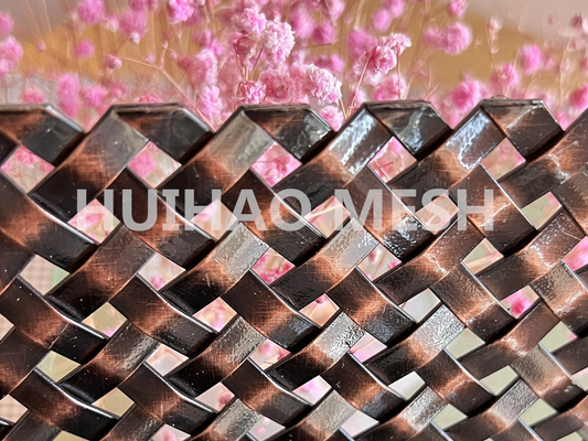 17.4% Area Terbuka Arsitektur Woven Mesh Anti Kuningan Selesai Dekoratif Untuk Kabinet