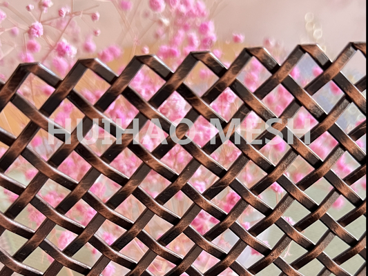 42% Area Terbuka Perunggu Antik Dekoratif Steel Wire Mesh Ss 304 Untuk Pintu Kabinet Furnitur